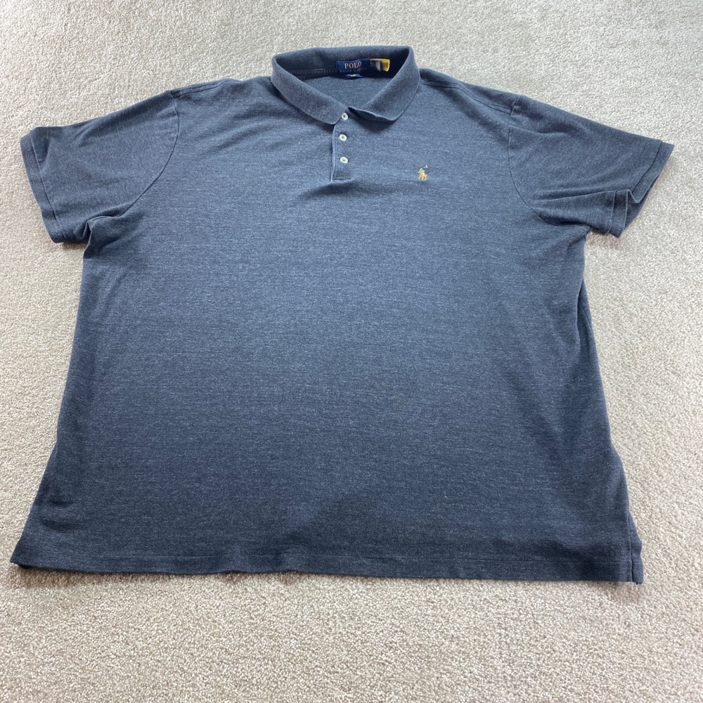 Polo Ralph Lauren Shirt‎ Mens XXL Grey Classic Fit Polo Short Sleeve Preppy